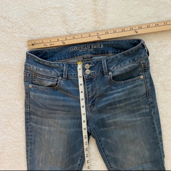 American Eagle Outfitters Artist Crop Super Stretch Jeans Sz 10 - Picture 2 of 5